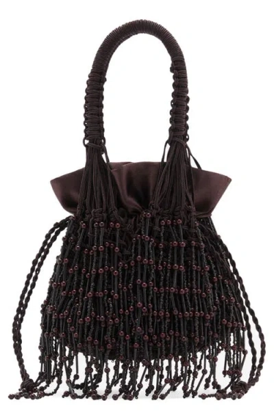 Mango Bead Handbag In Brown
