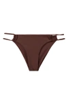 Mango Beaded Bikini Bottoms In Brown