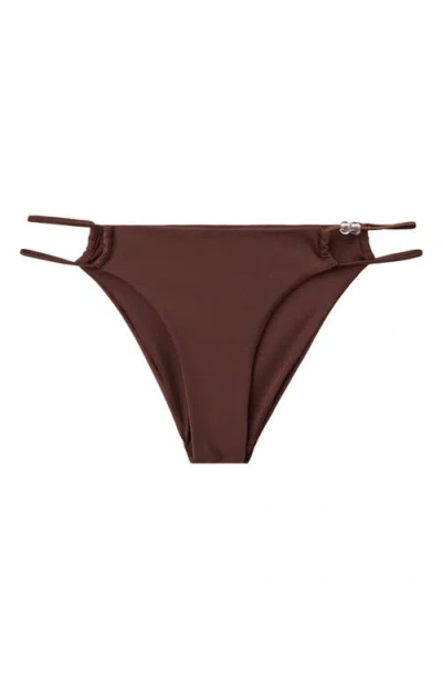 Mango Beaded Bikini Bottoms In Brown