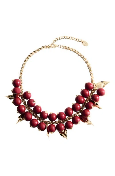 Mango Beaded Chain Necklace In Gold