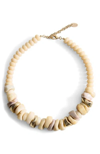Mango Beaded Necklace In Gold
