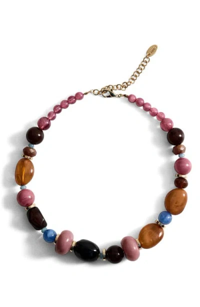 Mango Beaded Necklace In Orange