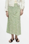 Mango Mid Rise Clean Hem Jeans In Honolulu Blue In Pastel Green