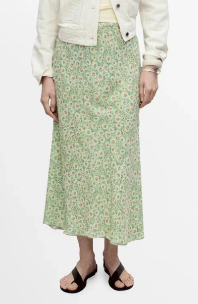 Mango Mid Rise Clean Hem Jeans In Honolulu Blue In Pastel Green