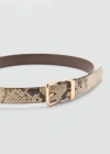 MANGO SNAKE-EFFECT BELT BEIGE