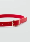 MANGO SQUARE BUCKLE BELT RED