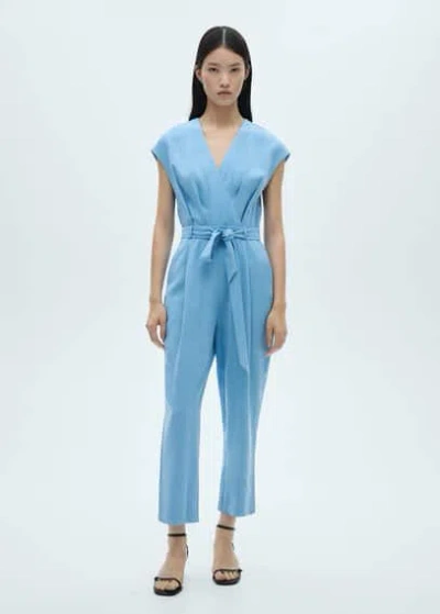 Mango Combinaison Cache-caur Ceinture Bleu - Femme - Xl -