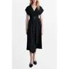 Mango Belted Asymmetric Hem Midi Dress In Black