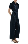 Mango Belted Denim Jumpsuit In Multi