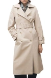 Mango Belted Double Breasted Trench Coat In Beige