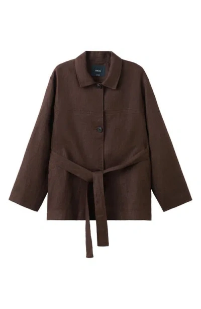 MANGO MANGO BELTED LINEN JACKET