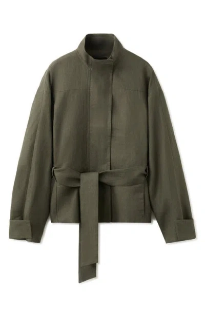 MANGO MANGO BELTED LINEN JACKET