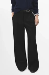 Mango Pleated Straight Leg Pants In Black