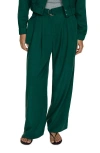Mango Lyocell Pants With Belt Green In Green