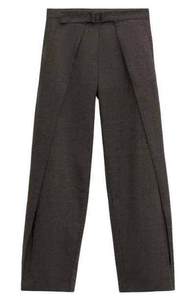 Mango Belted Pleated Pants In Brown