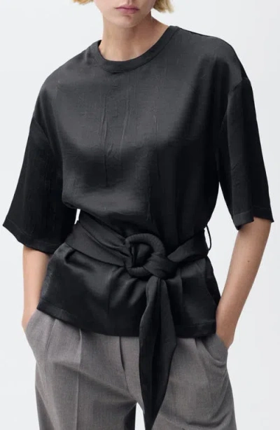Mango Belted Satin Shirt