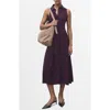 Mango Belted Sleeveless Shirtdress In Purple