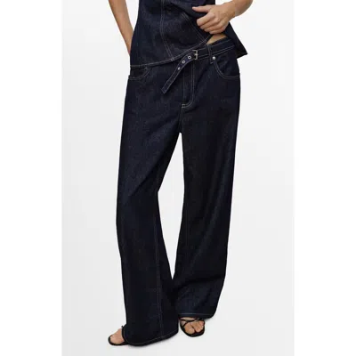 MANGO MANGO BELTED STRAIGHT LEG JEANS