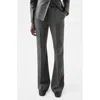 Mango Belted Straight Leg Pants In Gray