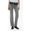 Mango Belt Straight-fit Trousers Grey In Grey