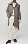 Mango Belted Trench Coat In Medium Brown