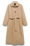 Mango Belted Water Repellent Long Trench Coat In Brown