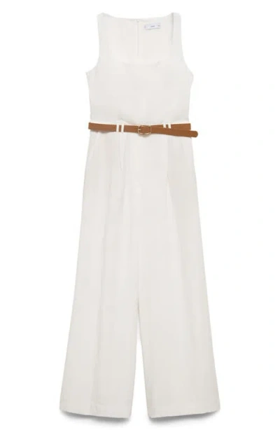 Mango Belted Wide Leg Jumpsuit