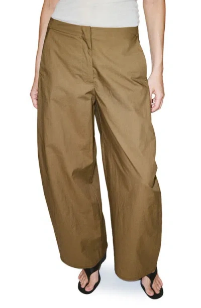 Mango Belted Wide Leg Pants In Brown