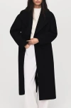 Mango Belted Wool Blend Coat In Black