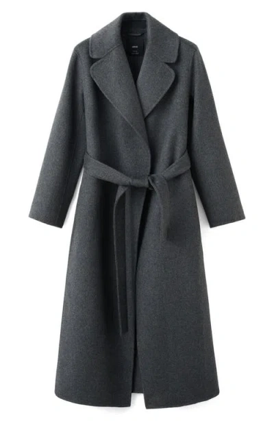 Mango Belted Wool Blend Coat In Blue