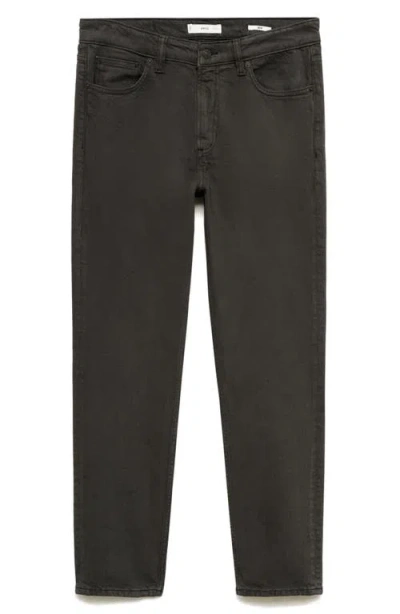 Mango Ben Crop Tapered Jeans In Charcoal