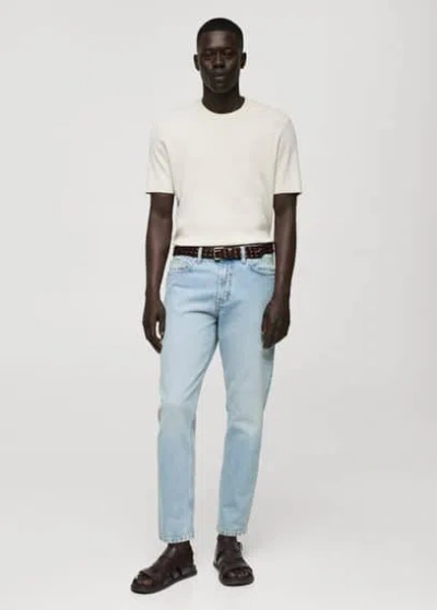 Mango Jean Ben Tapered-fit In Bleu Clair