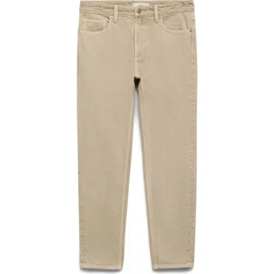 Mango Ben Tapered Jeans In Beige