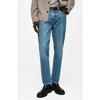 Mango Ben Tapered Jeans In Medium Blue