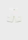 Mango Kids' Cargo Bermuda Shorts White