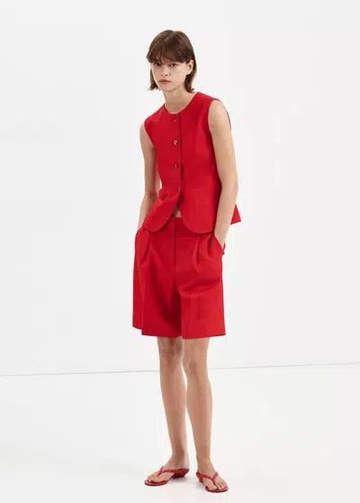 Mango Bermuda Droit Taille Normale In Red