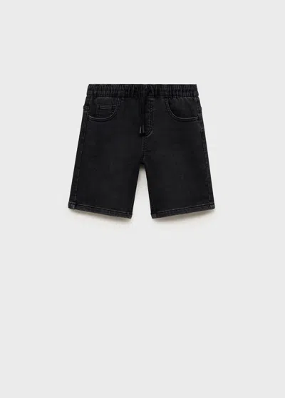 Mango Kids' Bermuda Shorts Black Denim