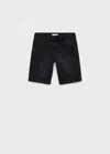 Mango Kids' Bermuda Shorts Black Denim