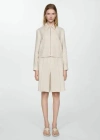 Mango Women's Linen Bermuda Shorts In Light/pastel Grey