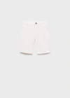 Mango Cotton Bermuda Shorts White In White