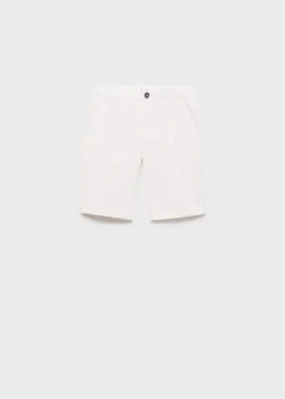 Mango Kids' Cotton Bermuda Shorts White