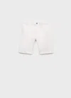 Mango Bermuda Shorts White In White