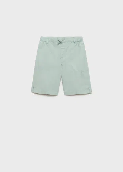 Mango Kids' Elastic Waist Bermuda Shorts Pastel Green