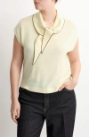 Mango Bert Tie Neck Top In Yellow