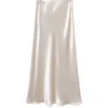 Mango Bias Cut Satin Midi Skirt In Silver