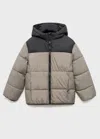Mango Bicolour Quilted Anorak Medium Grey In Black