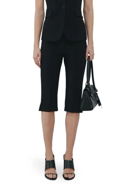 Mango Biker Crop Leggings In Black