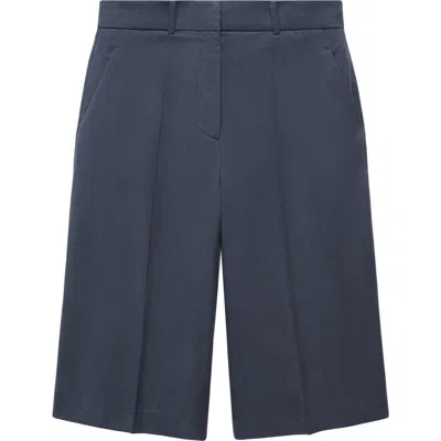 Mango Bilbao Bermuda Shorts In Petrol Blue