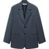 Mango Bilbao Blazer In Petrol Blue