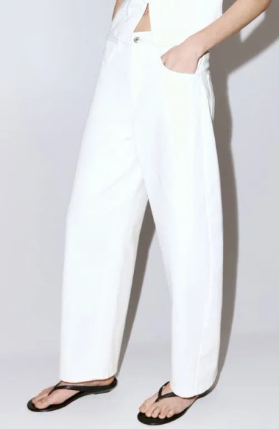Mango Bimba Barrel Jeans In White